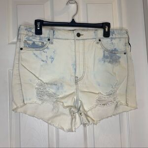 True Religion Ultra High Rise Super Skinny Caia Distressed Shorts Size 34W
